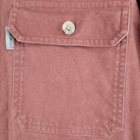 Woolrich Button Down Shirt Red Solid Cotton Long Sleeve Mens Large L Flannel - Picture 9 of 9